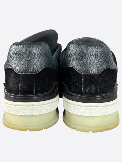 Louis Vuitton Black Monogram Eclipse Suede Trainers