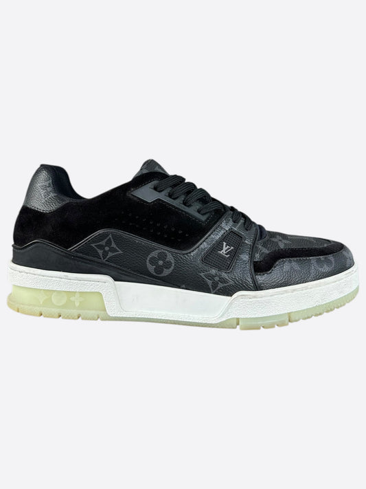 Louis Vuitton Black Monogram Eclipse Suede Trainers