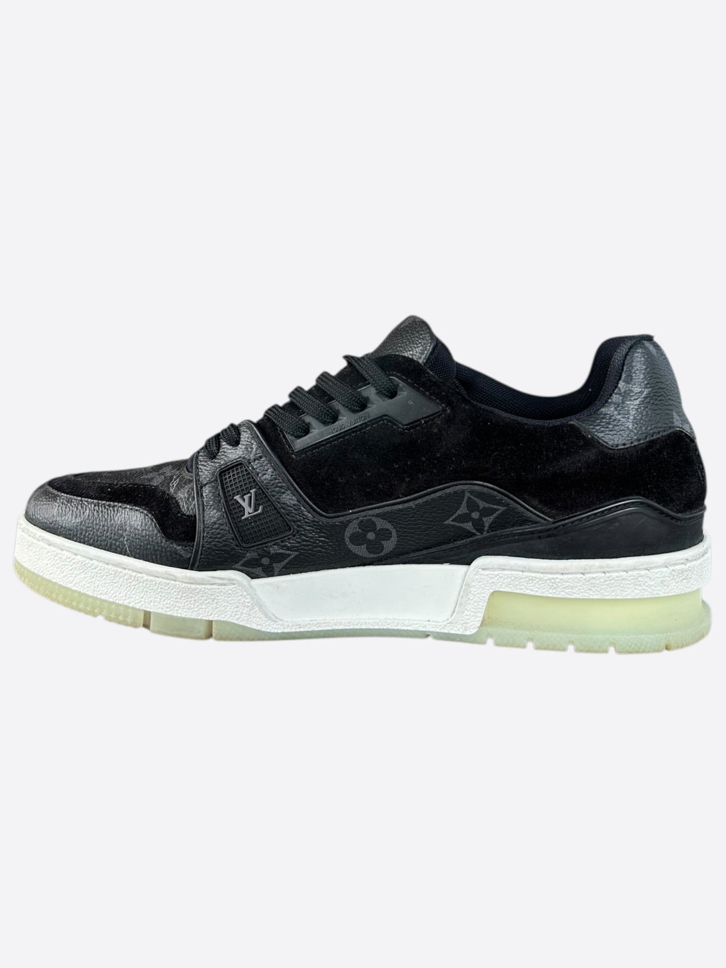 Louis Vuitton Black Monogram Eclipse Suede Trainers