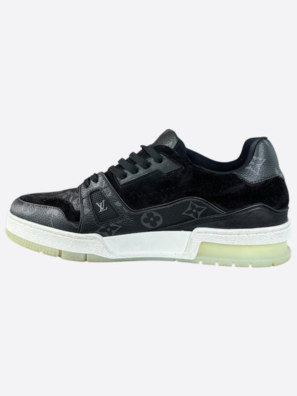 Louis Vuitton Black Monogram Eclipse Suede Trainers