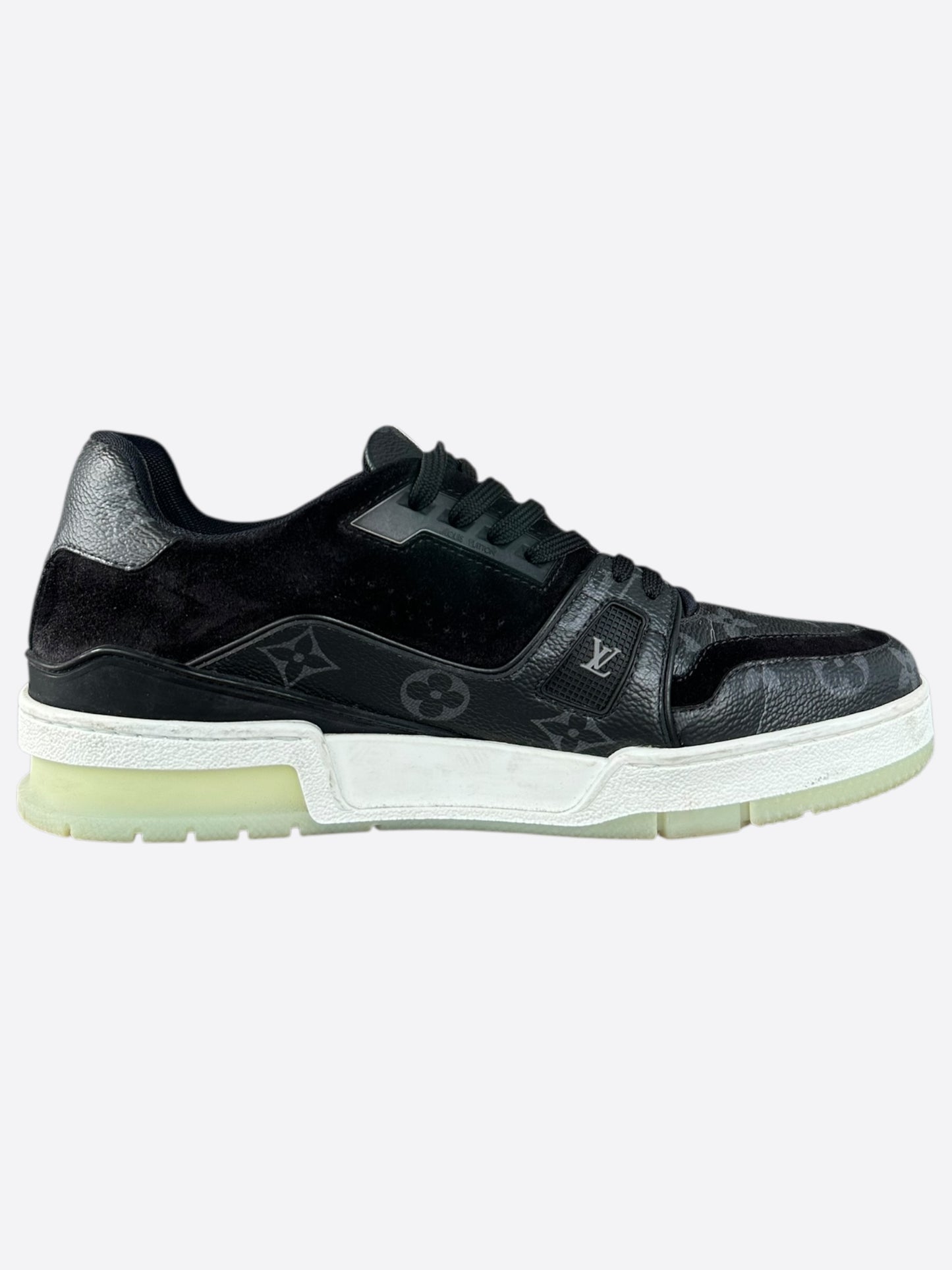 Louis Vuitton Black Monogram Eclipse Suede Trainers