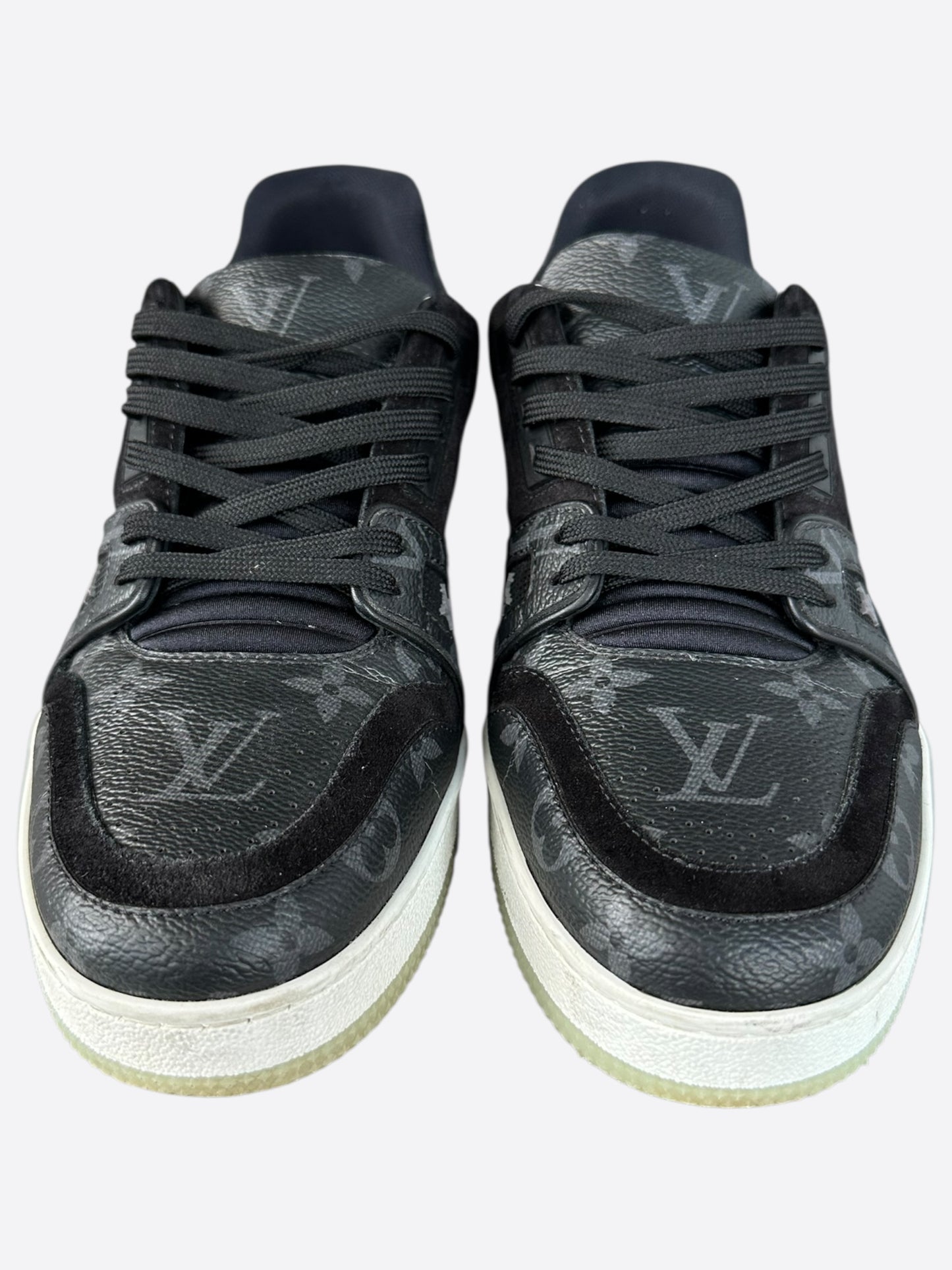 Louis Vuitton Black Monogram Eclipse Suede Trainers