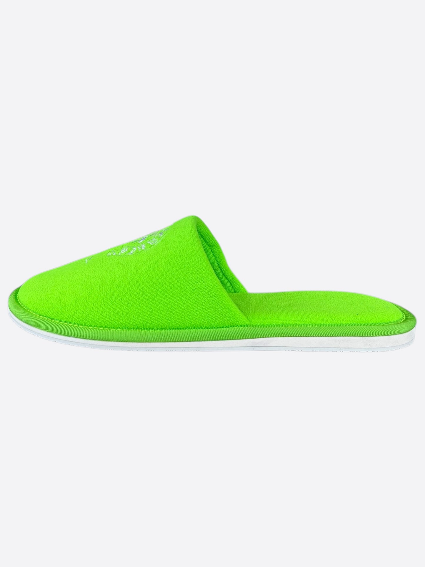 Chrome Hearts Green & White Miami Horseshoe Logo Slippers