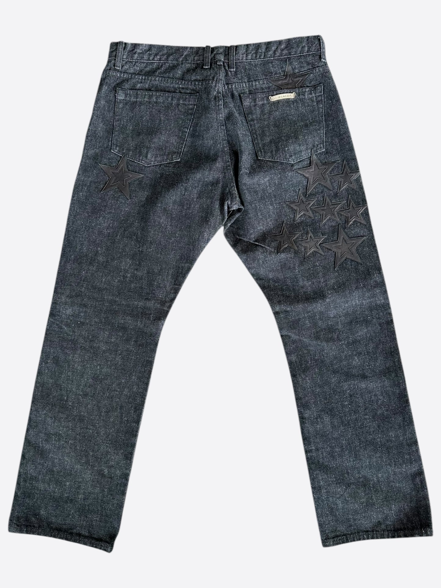Chrome Hearts Grey & Black Star Patch Jeans