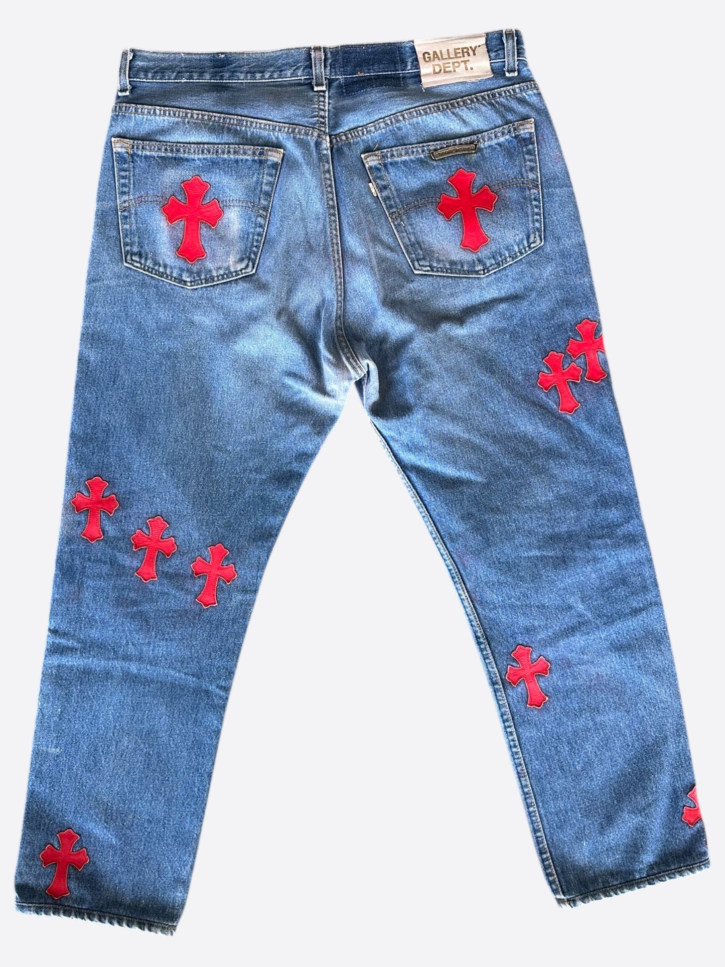 Chrome Hearts Gallery Dept Levis Blue & Red Cross Patch Jeans