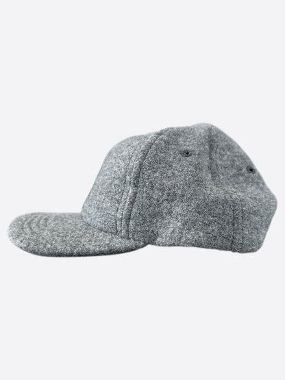 Chrome Hearts Grey & Black Leather CH Logo Wool Hat