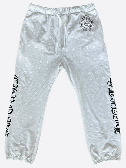 Chrome Hearts White & Black Cross Jacquard Horseshoe Logo Sweatpants