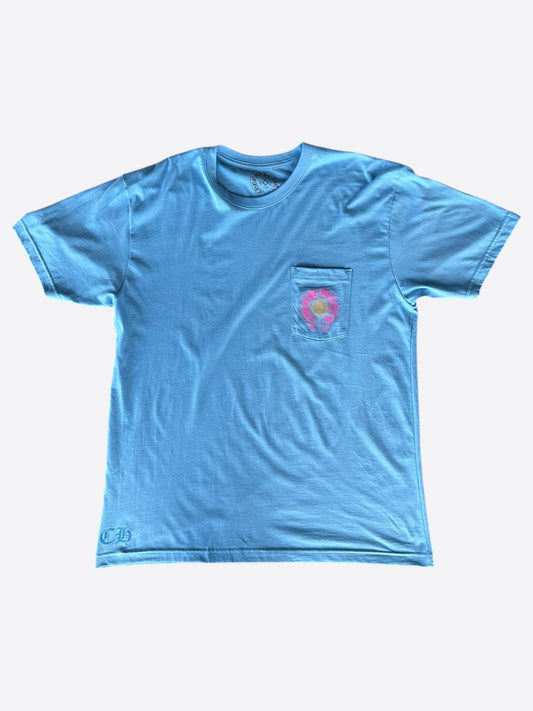 Chrome Hearts Blue Miami Art Basel Horseshoe Logo T-Shirt