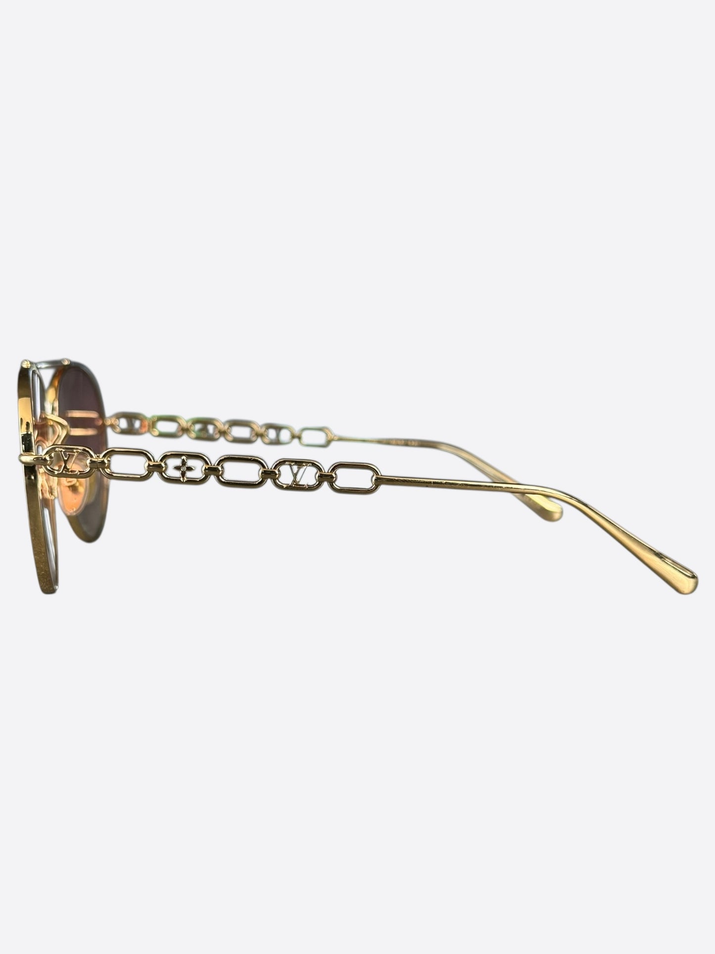 Louis Vuitton Gold Chain Pilot Sunglasses