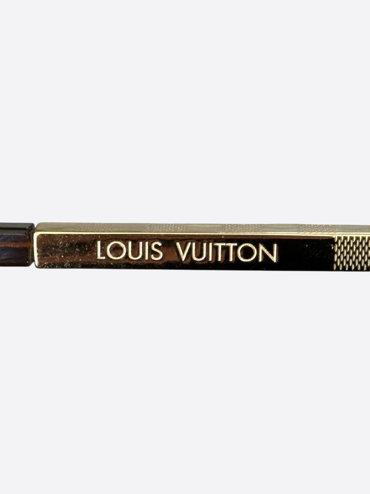 Louis Vuitton Gold Damier Attitude Pilot Sunglasses