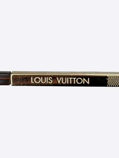 Louis Vuitton Gold Damier Attitude Pilot Sunglasses