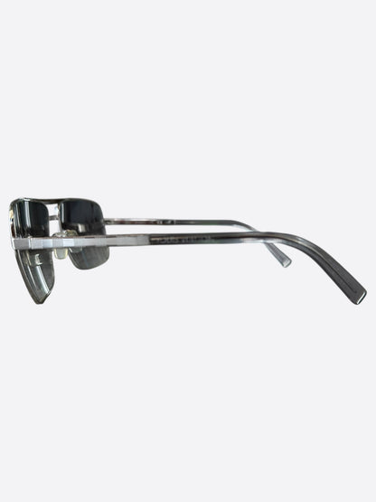Louis Vuitton Silver Damier Attitude Pilot Sunglasses