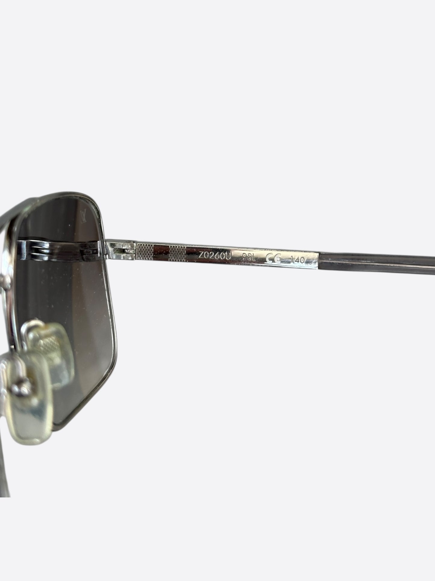 Louis Vuitton Silver Damier Attitude Pilot Sunglasses
