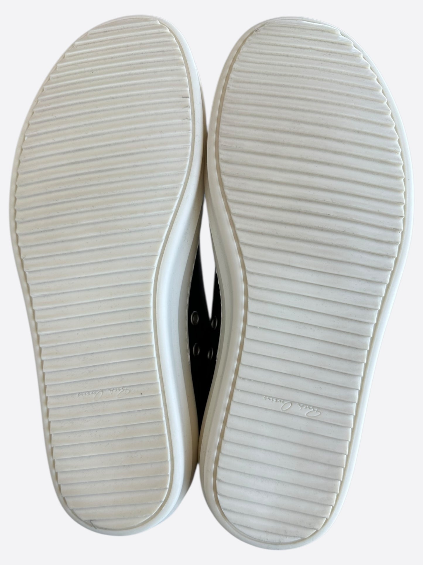 Rick Owens Dust Brown & White Leather Low Top Sneakers