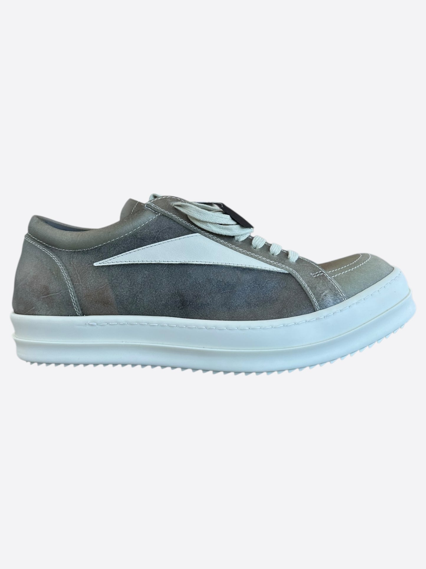 Rick Owens Dust Brown Leather Vintage Low Top Sneakers
