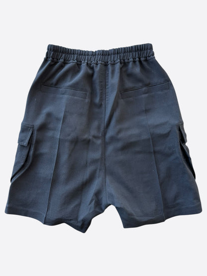 Rick Owens Black Wool Cargobela Shorts