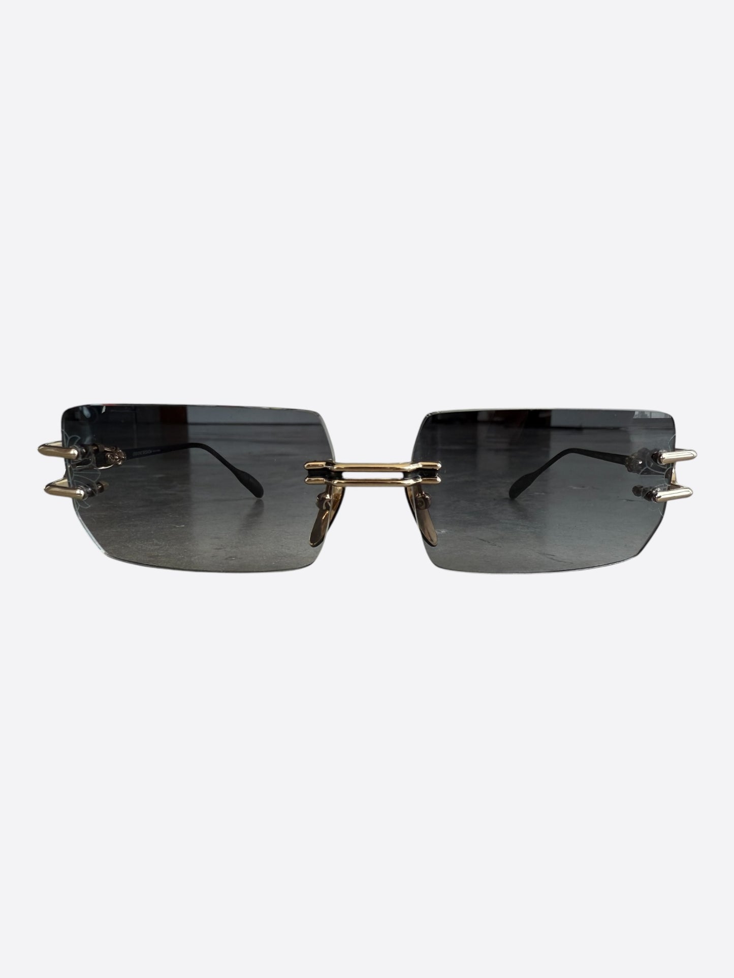 Chrome Hearts Black & Gold Lordie Sunglasses