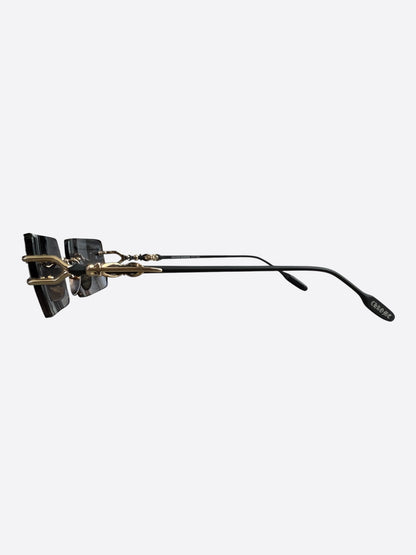 Chrome Hearts Black & Gold Lordie Sunglasses