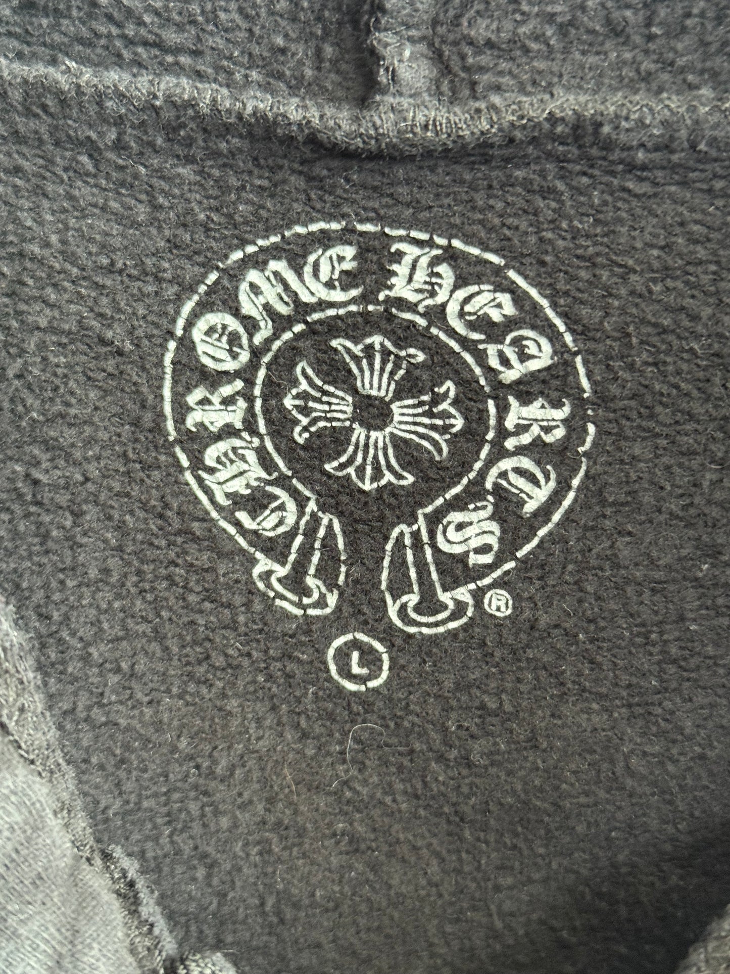 Chrome Hearts Black & White Eyechart Zip Up Hoodie