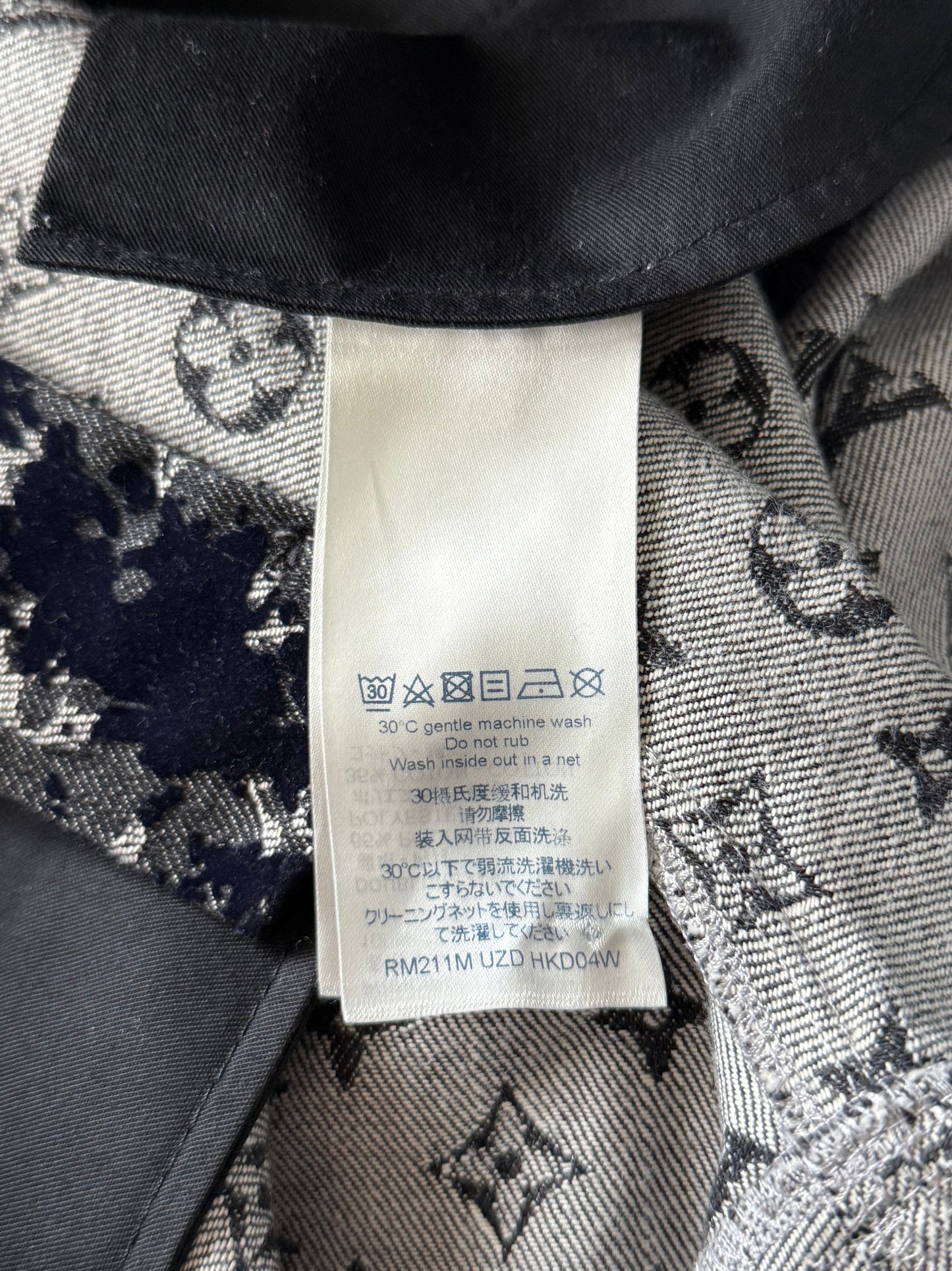 Louis Vuitton Grey Flocked Monogram Jeans