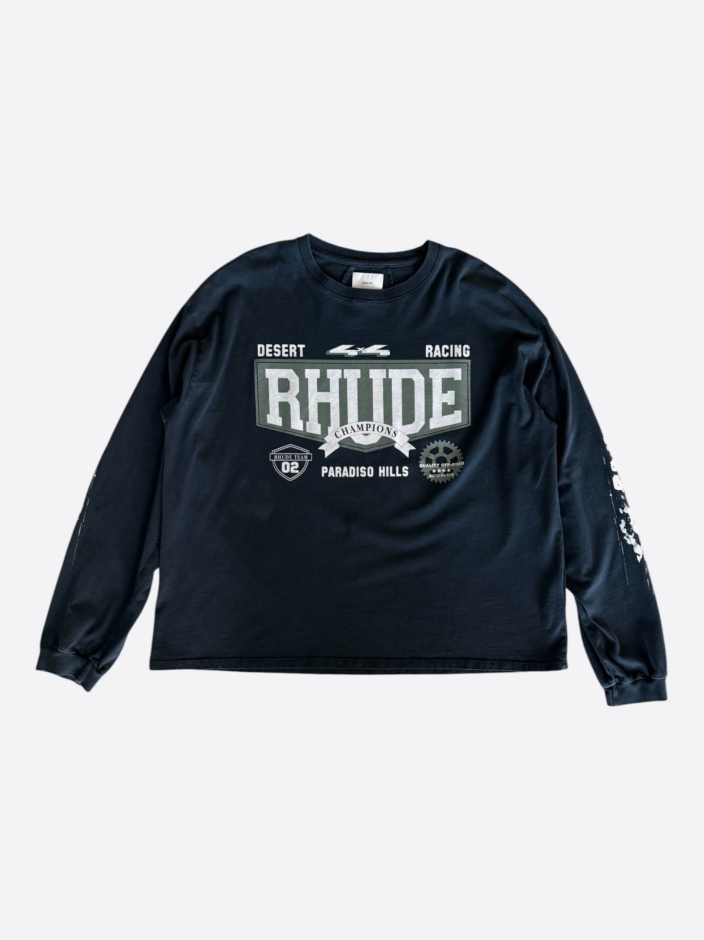 Rhude Black & White 4x4 Graphic Longsleeve T-Shirt