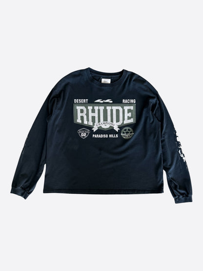 Rhude Black & White 4x4 Graphic Longsleeve T-Shirt