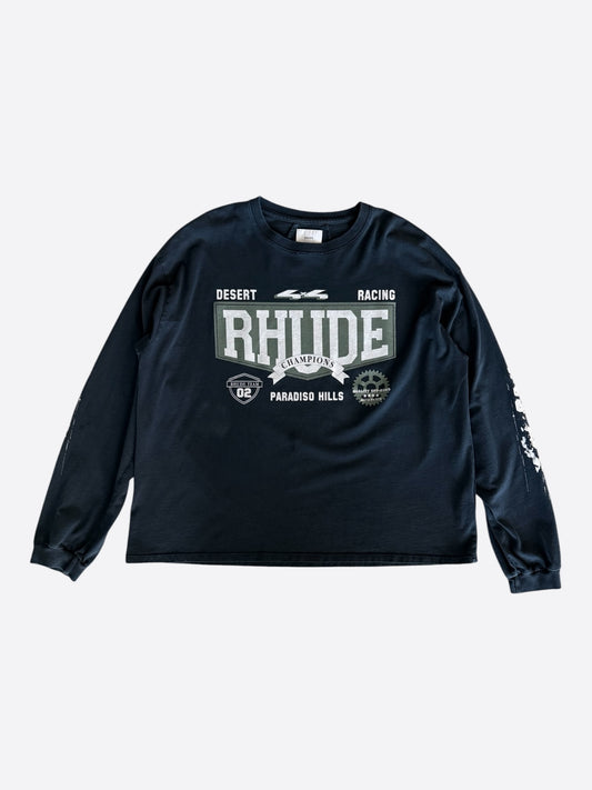 Rhude Black & White 4x4 Graphic Longsleeve T-Shirt