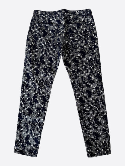 Louis Vuitton Grey Flocked Monogram Jeans