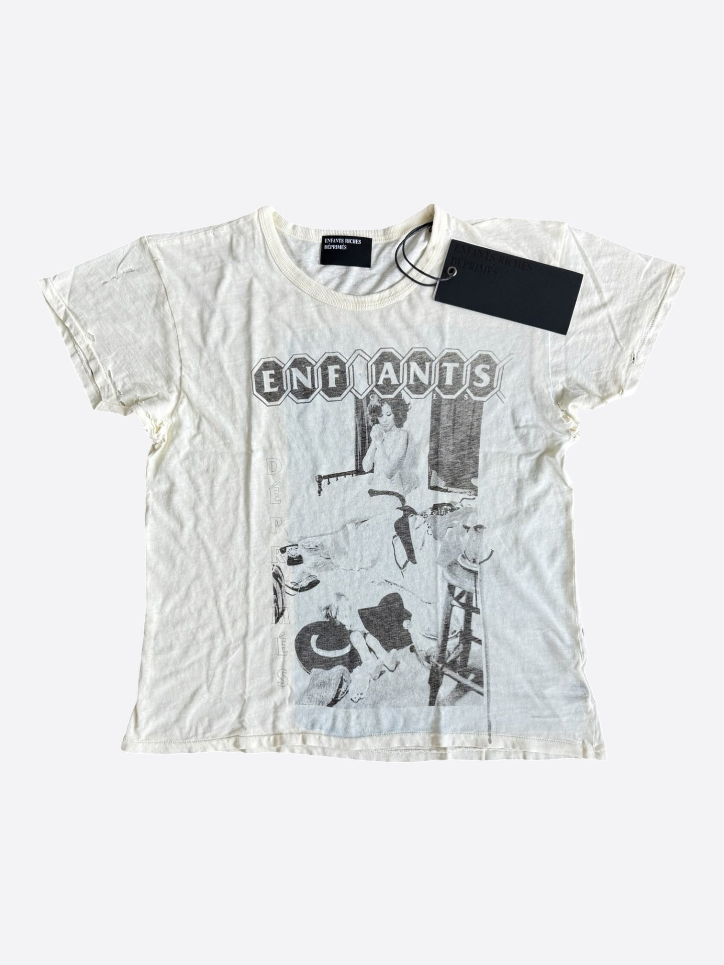 Enfants Riches Deprimes White Show Me Kansas Distressed T-Shirt