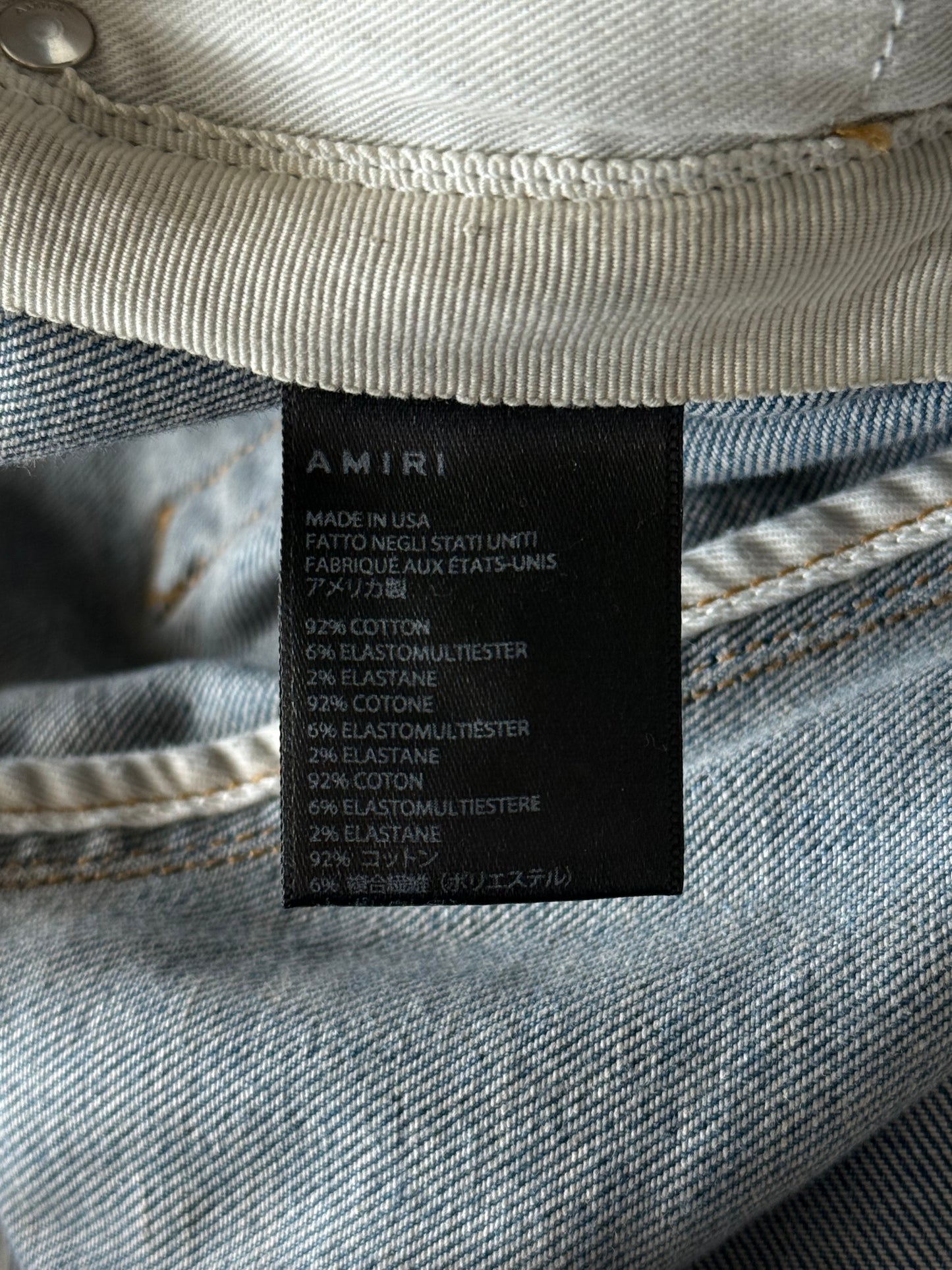 Amiri Clay Indigo Cracked Pink Patch MX1 Jeans