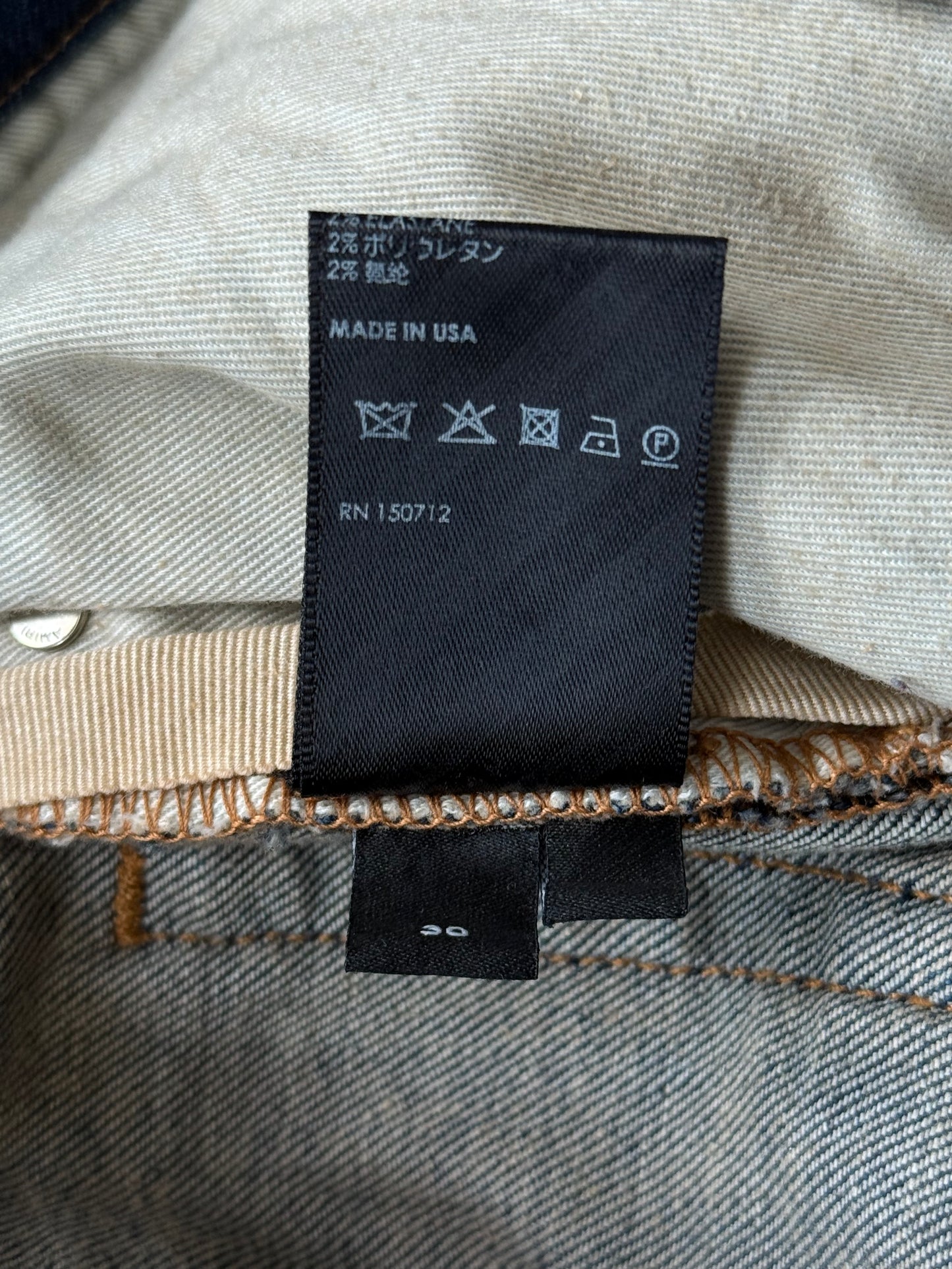 Amiri Deep Indigo & Blue Bandana English Logo Distressed Jeans