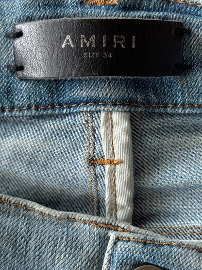 Amiri Light Indigo & Black Patch MX1 Jeans
