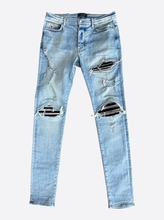Amiri Light Indigo & Black Patch MX1 Jeans