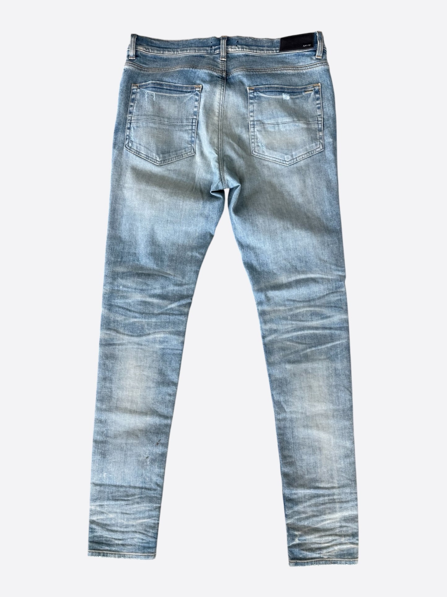 Amiri Clay Indigo Cracked Pink Patch MX1 Jeans