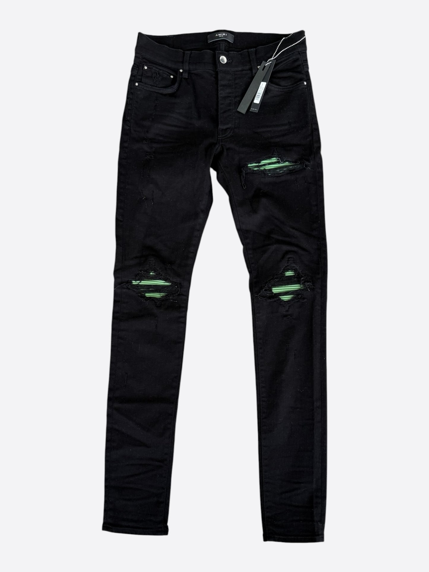 Amiri Black Green Patch MX1 Jeans