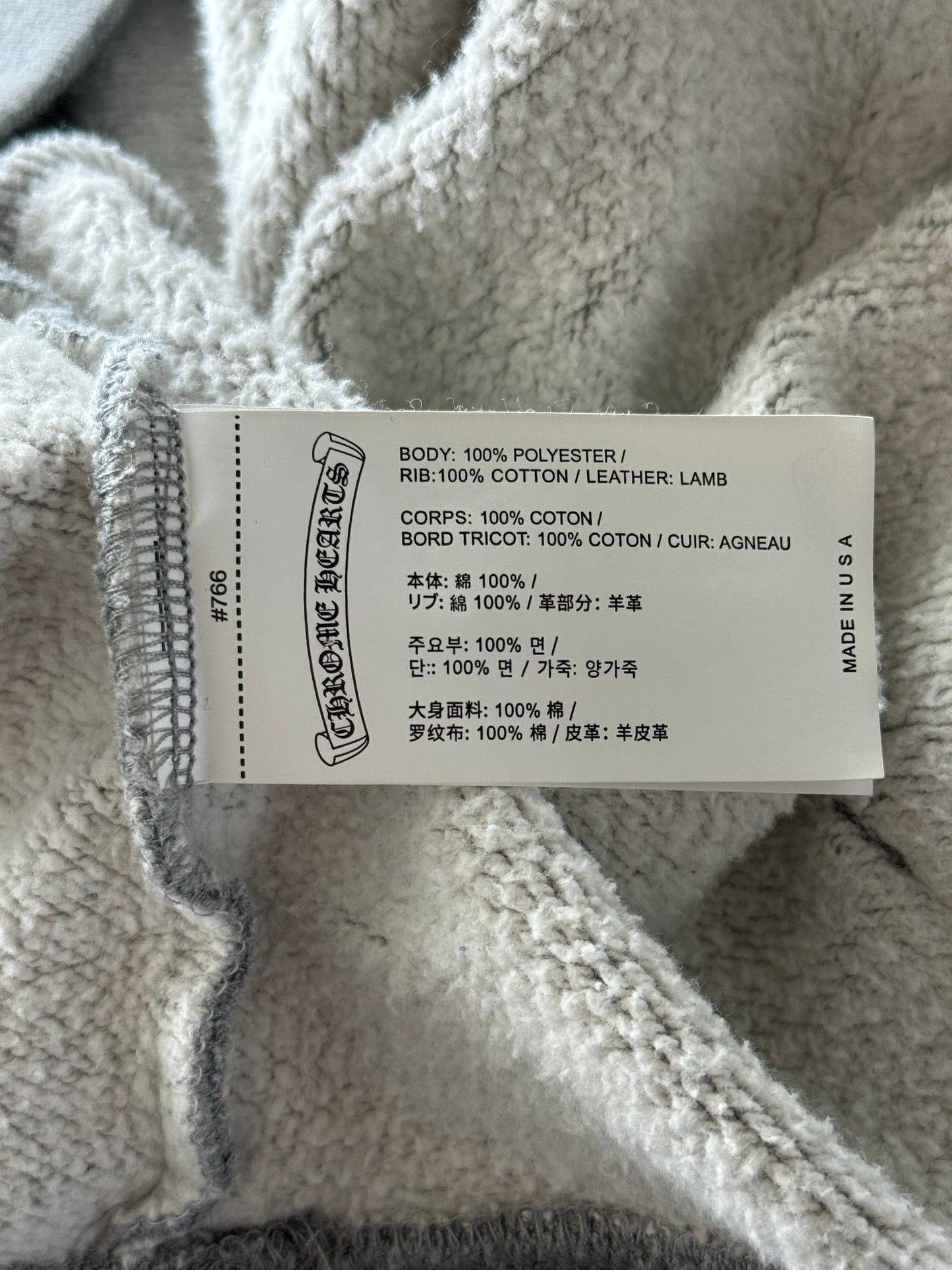 Chrome Hearts Grey & Black Triple Cross Patch Paper Jam Hoodie
