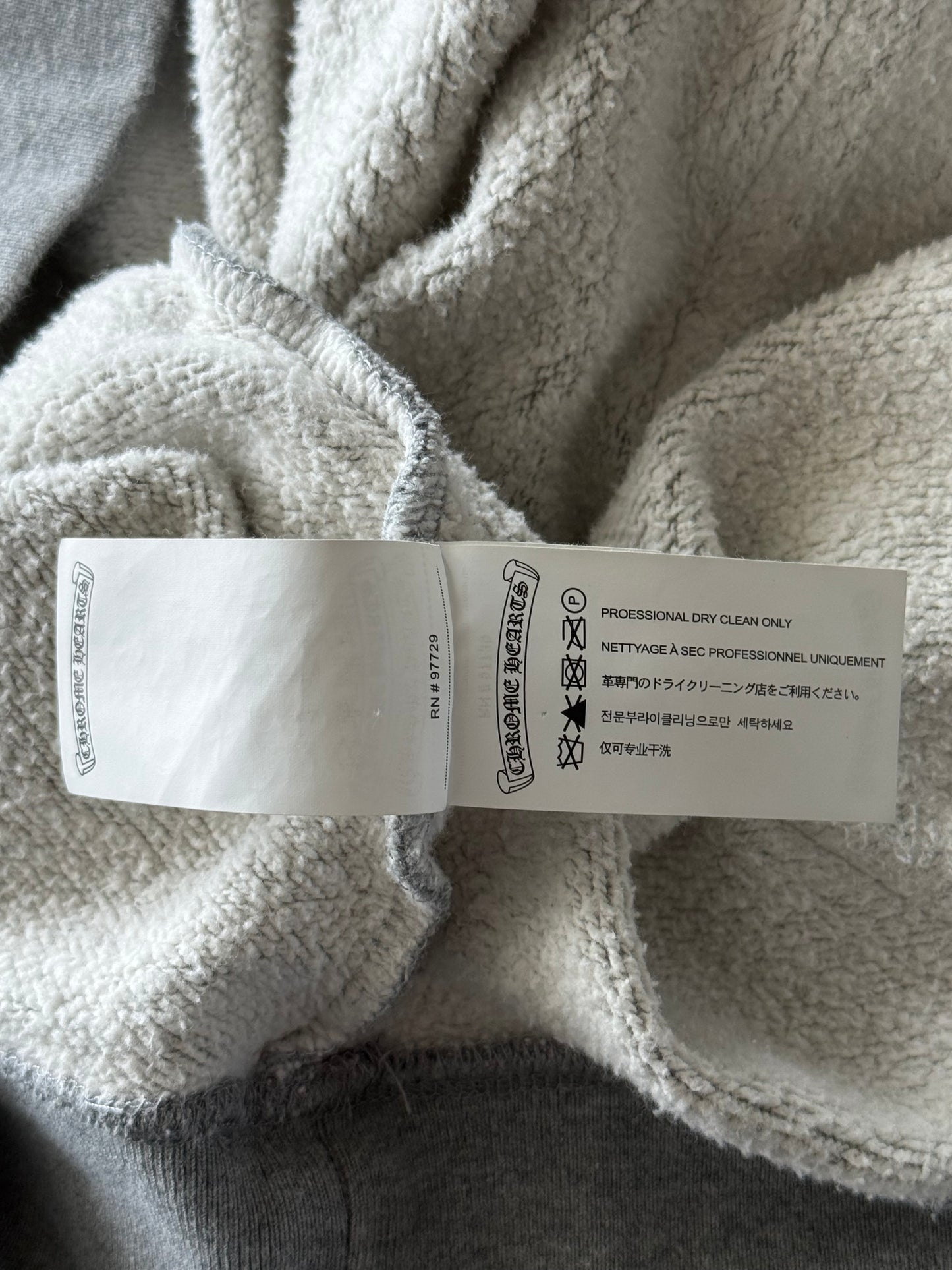 Chrome Hearts Grey & Black Triple Cross Patch Paper Jam Hoodie
