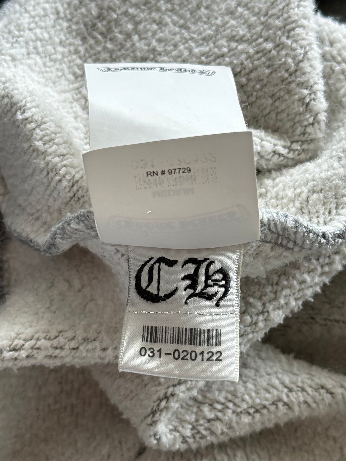 Chrome Hearts Grey & Black Triple Cross Patch Paper Jam Hoodie