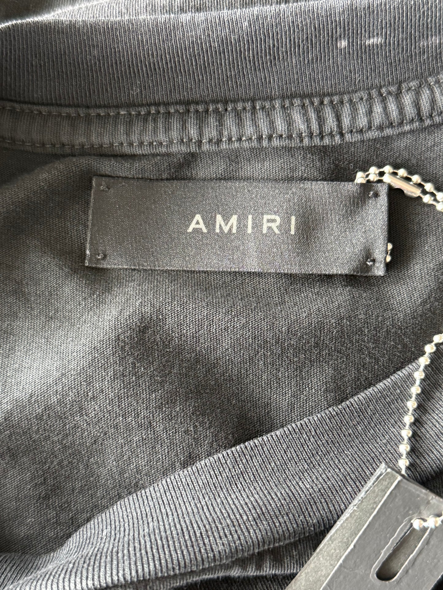 Amiri Black & White MA Logo Shotgun T-Shirt