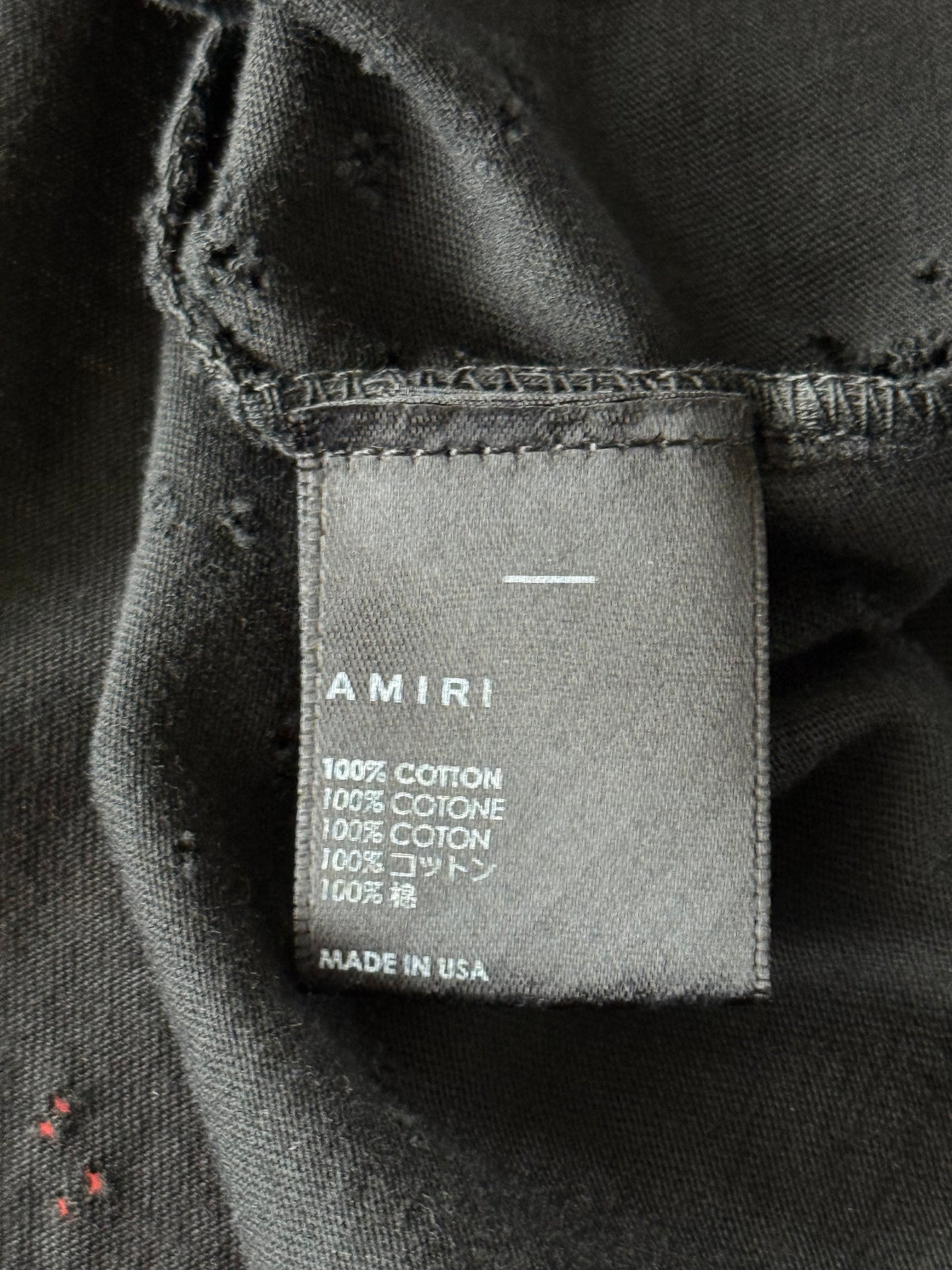 Amiri Black & White MA Logo Shotgun T-Shirt