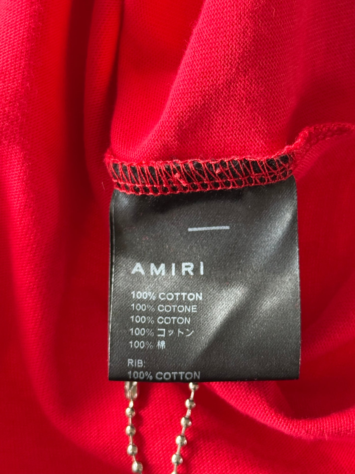 Amiri Red & White Studios Logo T-Shirt
