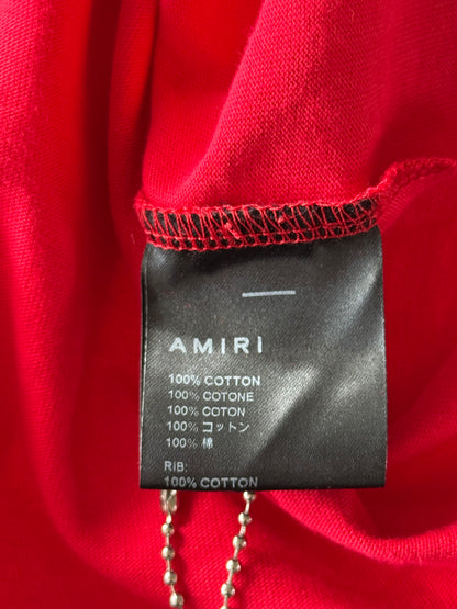 Amiri Red & White Studios Logo T-Shirt