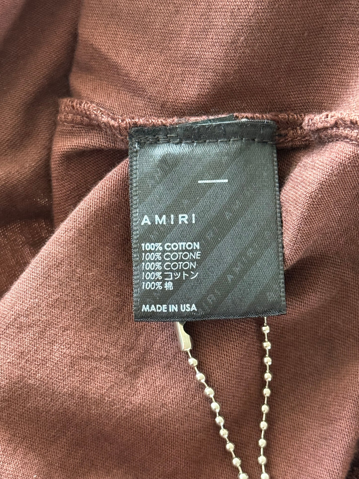 Amiri Brown Tie-Dye MA Core Logo T-Shirt