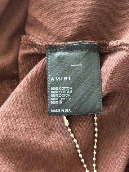 Amiri Brown Tie-Dye MA Core Logo T-Shirt