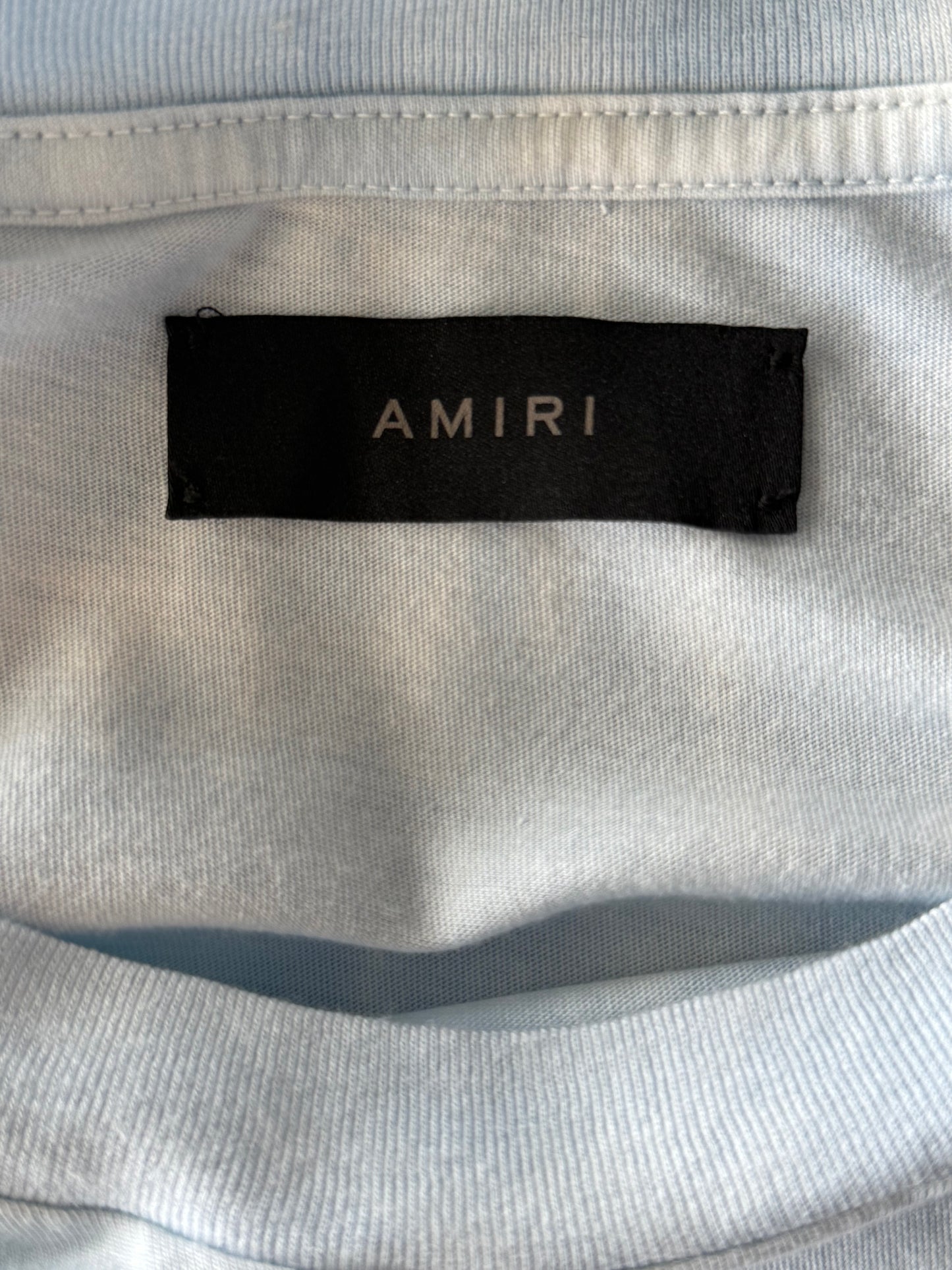 Amiri Blue Tie-Dye MA Core Logo T-Shirt