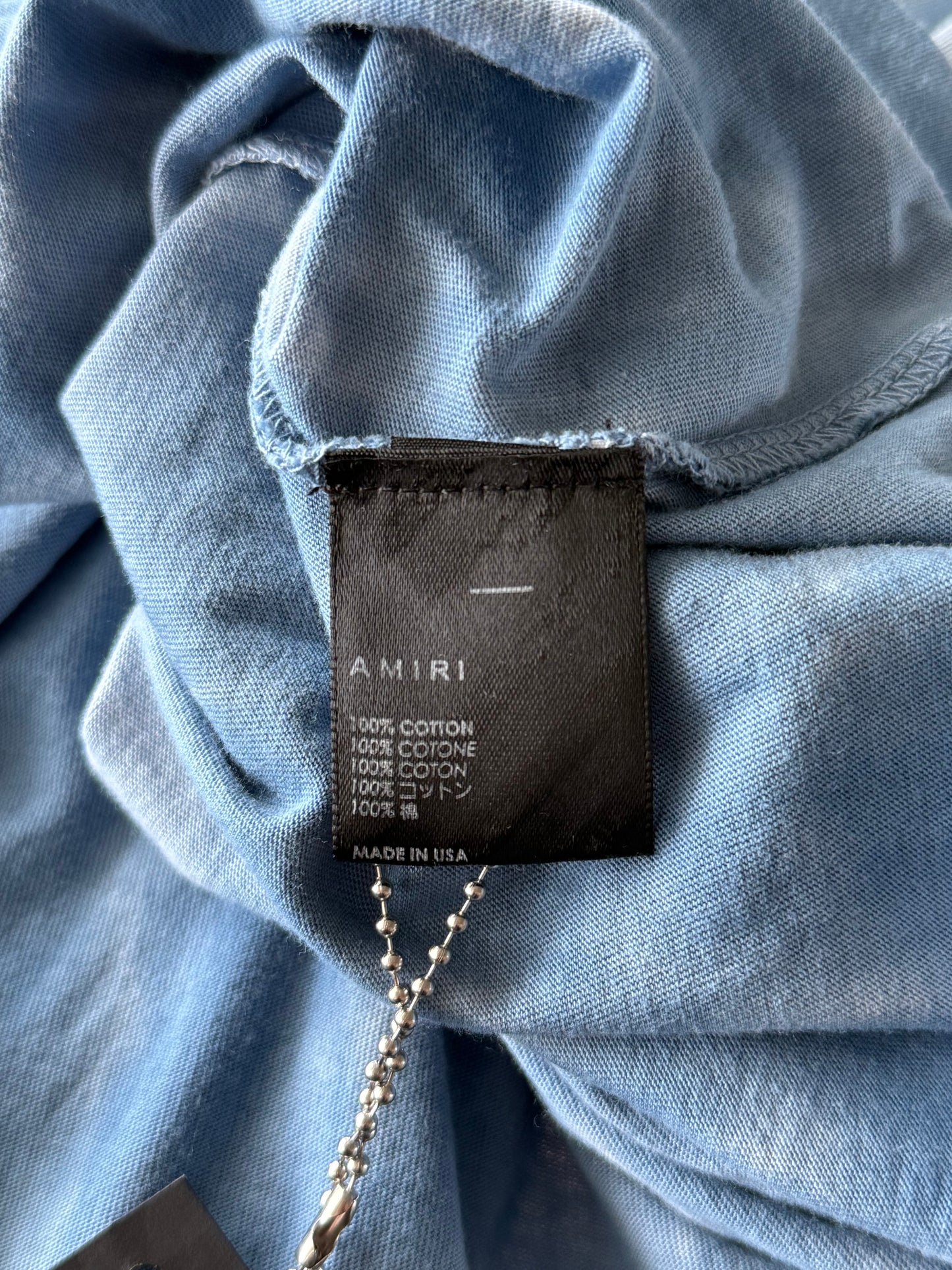 Amiri Blue Tie-Dye MA Core Logo T-Shirt