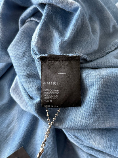 Amiri Blue Tie-Dye MA Core Logo T-Shirt