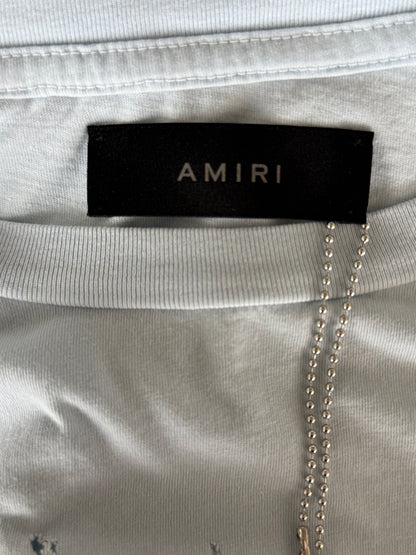 Amiri Grey Dawn & White MA Logo Shotgun T-Shirt