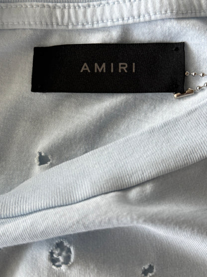 Amiri Grey Dawn & White MA Logo Shotgun T-Shirt
