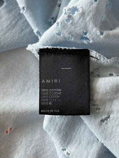 Amiri Grey Dawn & White MA Logo Shotgun T-Shirt